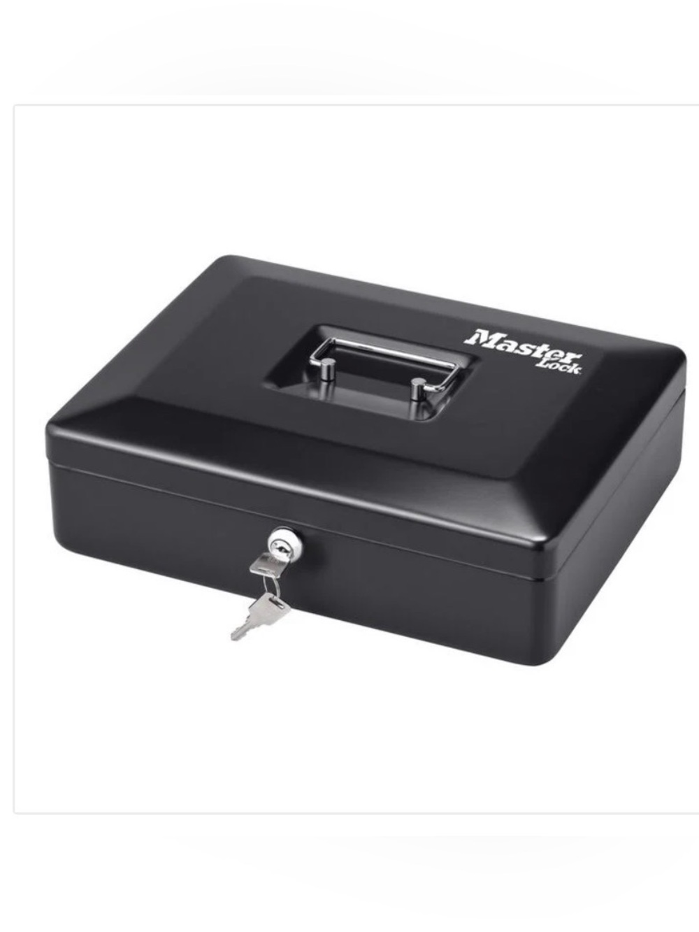 Black Steel Cash Box with Key Lock